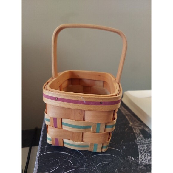 Country Woven Baskets The Grand Basket Gently Used Small Wood Basket Home Decor - Picture 5 of 7